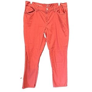Loft Boyfriend Denim Jeans Cropped Pants Coral Casual Comfort Stretch Size 30/10